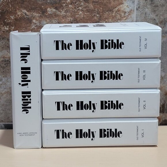 The Holy Bible Cassettes KJV Old Testament Vol 1- 4 Missing Cassette 22 New Test - Picture 1 of 16